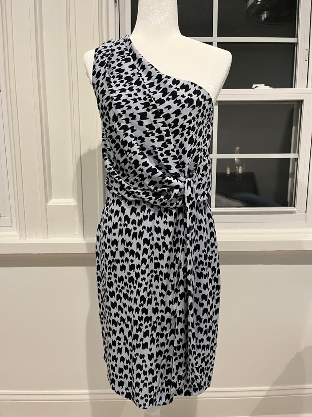 {{Diane Von Furstenberg}} One-Shoulder Printed Dress